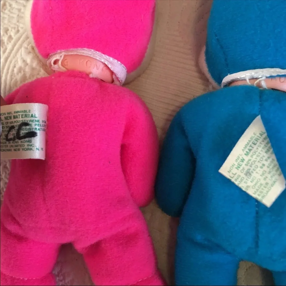 Vintage 1960 1970 Easter Baby Dolls Bunny Rabbit Twins Boy Girl Hong Kong